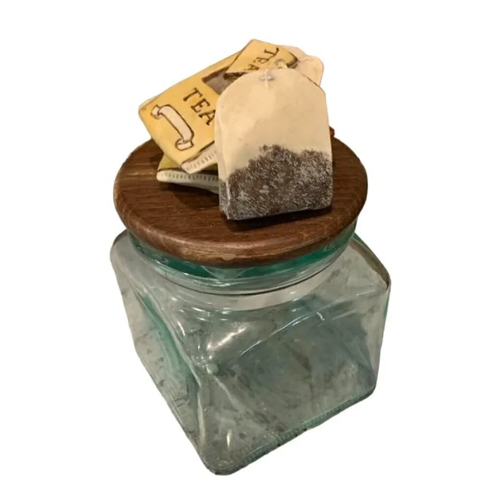 VINTAGE Glass Jar for T-Bags - Italian